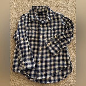 Baby GAP Boys Navy and Cream Checkered Shirt Size 3t